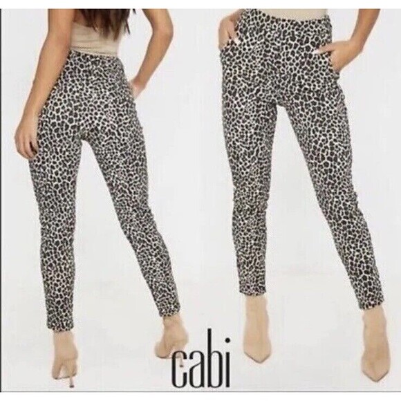 CAbi Pants - Cabi #5680 "Pivot Spotted Jogger" Leopard Print Cotton Blend Comfy Lounge Pant M